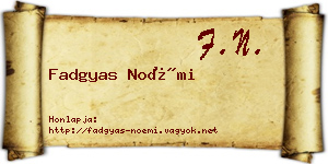 Fadgyas Noémi névjegykártya