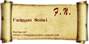 Fadgyas Noémi névjegykártya